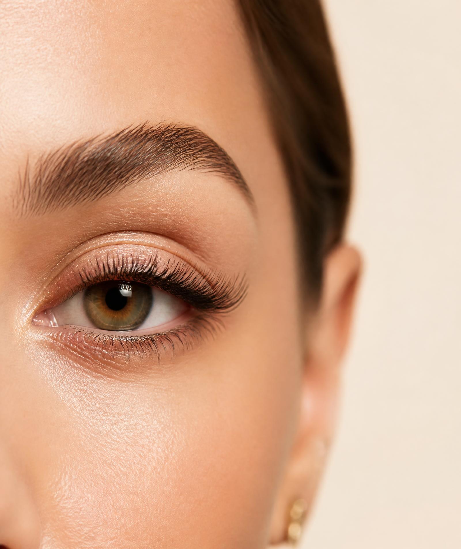 Close-up of an eye wearing Maria Lashs false eyelashes